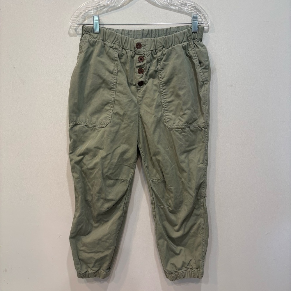 Free People Cadet Pull On Button Fly Capri Jogger Pants Women’s Size Medium - Picture 1 of 12